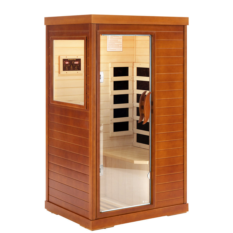 Thermora Riva Premium 2-Person Black Carbonized Walnut Low EMF Far Infrared Outdoor Sauna With Bluetooth Audio And LED Lighting (SAK16850)